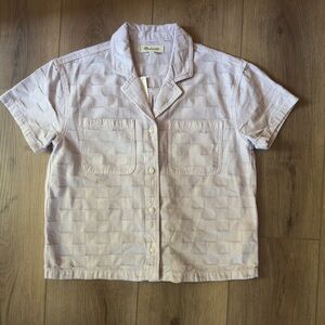Madewell Checkered Button Up Denim Shirt